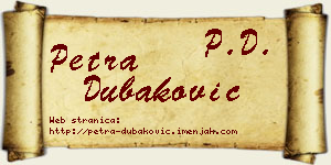 Petra Dubaković vizit kartica